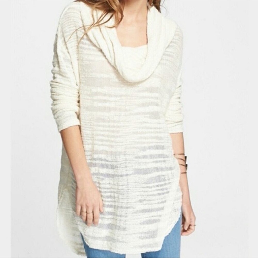 Free People Cream Turtleneck Sweater